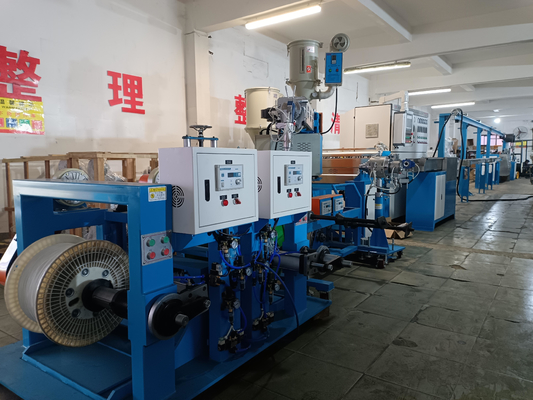 φ90mm+φ50mm สายและสายไฟฟ้าความเร็วสูง แจ็คเก็ตพลังงาน PVC PE Extrusion Machine