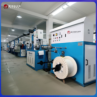 เครื่องทําเคเบิลเครือข่าย 50+35 PLC การควบคุมสาย Extrusion Line