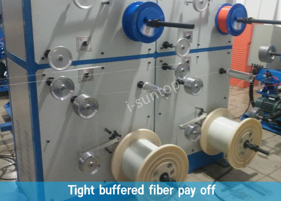 สายการผลิตสายไฟเบอร์ออปติกดูเพล็กซ์ 190m / นาทีสำหรับ FTTH Drop Cable