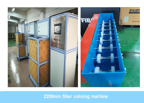 Automatic Siemens PLC 2200m / Min Fiber Coloring Machine พร้อมเตาอบ UV Curing คู่